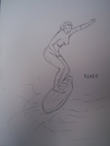 Pintura intitulada "UMA MULHER SURFISTA" por Romeo Zanchett, Obras de arte originais