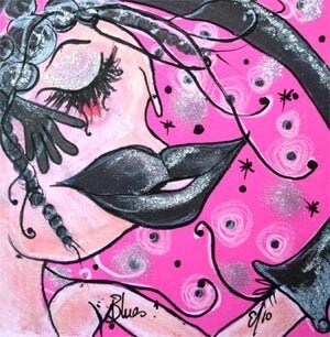 Dessin intitulée "Blues." par Emilie Teillaud, Œuvre d'art originale