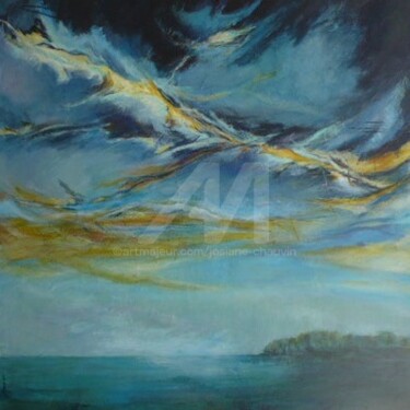 Peinture intitulée "composition avec ar…" par Josiane Chauvin, Œuvre d'art originale, Huile