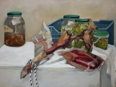 Painting titled "BODEGON DE AVILA II" by Alexander Leal Cid, Original Artwork, Oil