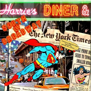 Peinture intitulée "Superman in Love" par Alan Berg, Œuvre d'art originale