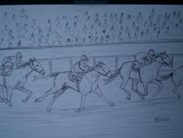 Desenho intitulada "CORRIDA NO JOCKEI C…" por Romeo Zanchett, Obras de arte originais