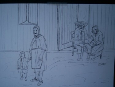 Desenho intitulada "TRÊS GERAÇÕES" por Romeo Zanchett, Obras de arte originais
