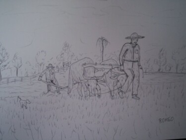 Desenho intitulada "COLONOS DO SUL" por Romeo Zanchett, Obras de arte originais