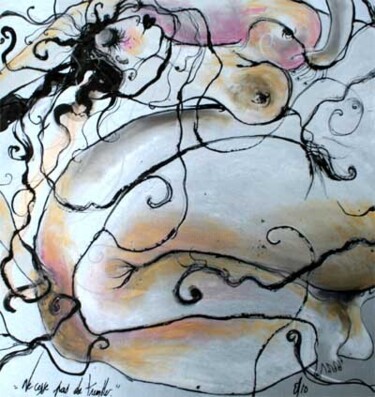 Dessin intitulée "Ne cesse pas de tre…" par Emilie Teillaud, Œuvre d'art originale