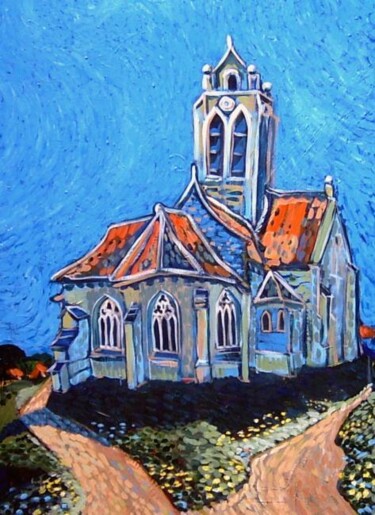 "CHURCH AT AUVERS AF…" başlıklı Tablo Ray Johnstone tarafından, Orijinal sanat