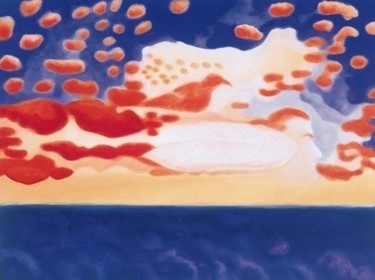 Malerei mit dem Titel "IKARUS return ......" von Sigrun Neumann (Sineu), Original-Kunstwerk