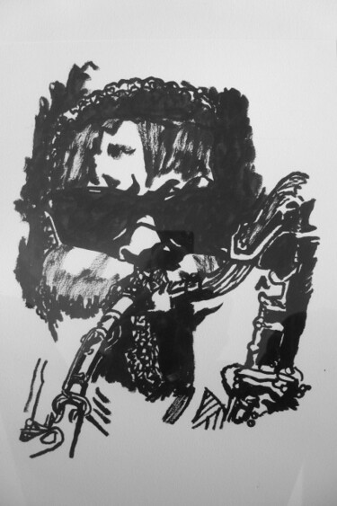 「roland kirk」というタイトルの描画 Roland Gschwindによって, オリジナルのアートワーク, インク