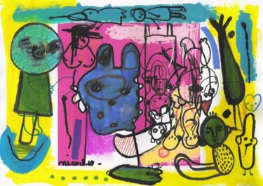 Painting titled "bob ." by Nicolas Malaize (Nicou), Original Artwork