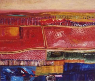 Painting titled "The big flood, or t…" by Kay Frances, Original Artwork, Oil