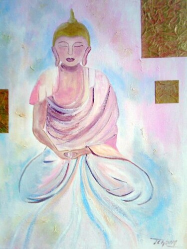 Peinture intitulée "le bOUDHA" par Marie Laure Tchong, Œuvre d'art originale