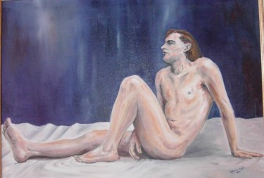 nu homme Peinture intitulée "nu homme" par Janine Le Cann, Œuvre d'art originale