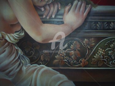 Painting titled "Detalhe 2 da obra "…" by Fatima Marques, Original Artwork, Oil