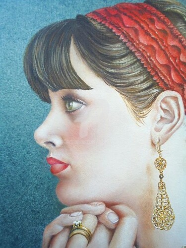 Painting titled "Detalhe da obra "In…" by Fatima Marques, Original Artwork, Oil