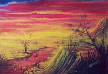Pintura titulada "rios rojos" por Juan Carlos Guzman, Obra de arte original, Oleo