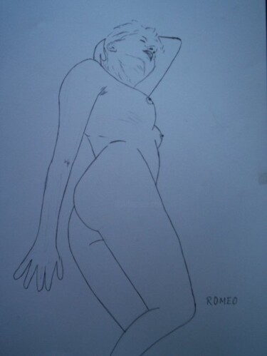 Desenho intitulada "MULHER DEITADA" por Romeo Zanchett, Obras de arte originais