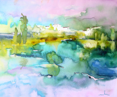Painting titled "Dawn 02" by Miki De Goodaboom, Original Artwork, Oil