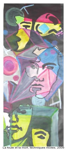 Peinture intitulée "la foule et la mort" par Remi Granier, Œuvre d'art originale