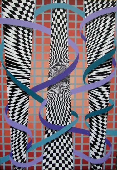 Painting titled "Cones" by Renato Machado, Original Artwork, Acrylic