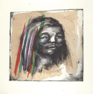 Dessin intitulée "Tête coupée -spectr…" par Frhégo, Œuvre d'art originale, Autre