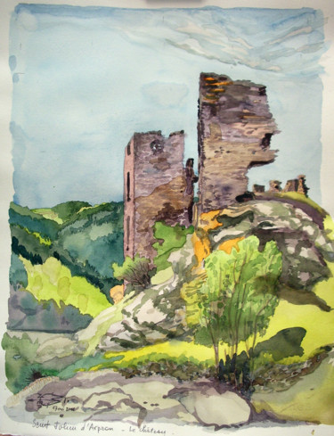 제목이 "Saint-Julien d'Arpa…"인 미술작품 Michel Munier로, 원작, 수채화