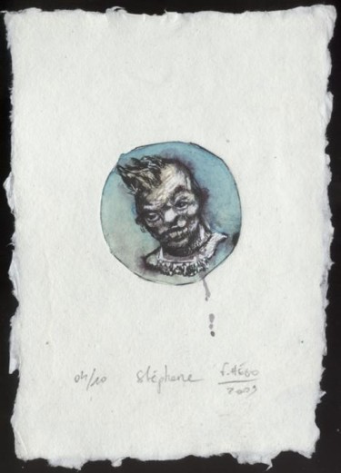 Dessin intitulée "Stéphane -ciel bleu." par Frhégo, Œuvre d'art originale, Autre