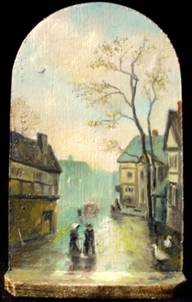Peinture intitulée "A Rainy Day" par Sorinapostolescu, Œuvre d'art originale, Huile