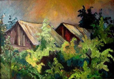 제목이 "The roofs"인 미술작품 Lilit Vardanyan로, 원작, 기름