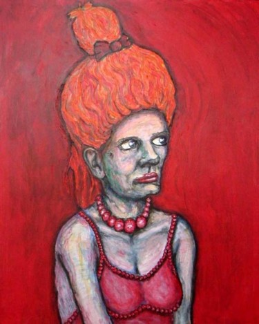 Painting titled "Woman with Red Pear…" by Jason Stillman, Original Artwork
