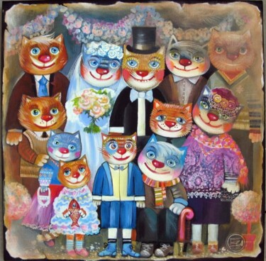 제목이 "Photo de famille"인 미술작품 Oxana Zaika로, 원작, 아크릴