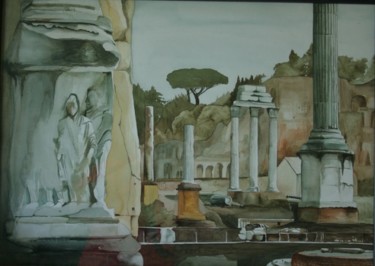 Schilderij getiteld "Forum Romanum 2" door Bas Huijgen, Origineel Kunstwerk, Olie