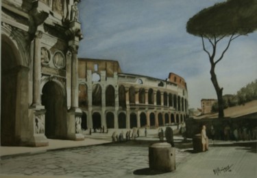 Schilderij getiteld "Colosseum en Ark Co…" door Bas Huijgen, Origineel Kunstwerk
