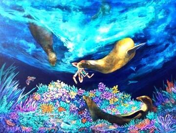 绘画 标题为“Sea Garden” 由Dianne Roberson, 原创艺术品, 油