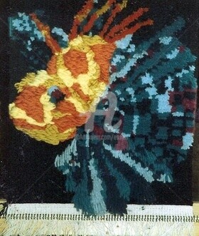 Textile Art titled "HOG FISH - Rascasso" by Esmeri, Original Artwork