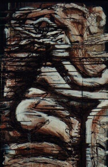 「Hommage à Ginette」というタイトルの絵画 Claude Langevin (Cloud Rabbit)によって, オリジナルのアートワーク, オイル