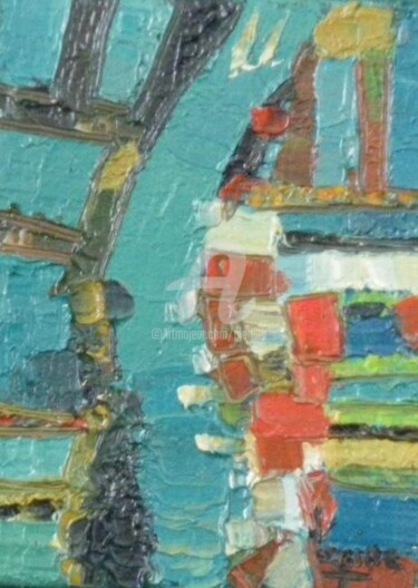 Schilderij getiteld "Grand canal" door Pierre-Antoine Lépine, Origineel Kunstwerk, Olie