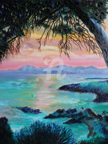 Peinture intitulée "Le cap d'antibes" par Nicolas Péché, Œuvre d'art originale