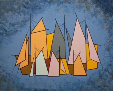 Peinture intitulée "Jeu de voiles" par Nyls  Eliot, Œuvre d'art originale, Acrylique