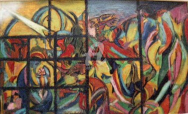 Peinture intitulée "NOEL" par Edward Misiaszek, Œuvre d'art originale, Huile