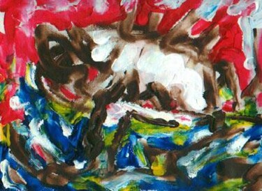 「Pulsions02」というタイトルの絵画 Claude Langevin (Cloud Rabbit)によって, オリジナルのアートワーク