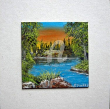 Painting titled "ETANG BOB" by Edward Misiaszek, Original Artwork, Oil