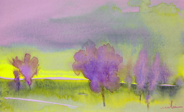 Painting titled "Dawn 08" by Miki De Goodaboom, Original Artwork, Watercolor