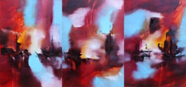 Peinture intitulée "Le sablier" par Muriel Cayet, Œuvre d'art originale