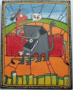 Peinture intitulée "OLE" par Damien Deltour, Œuvre d'art originale, Huile