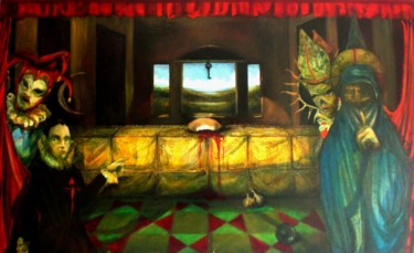 Painting titled "LE BALLET DE LA NUI…" by Alexander Leal Cid, Original Artwork, Oil