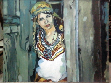 En attente de l'absent Peinture intitulée "En attente de l'abs…" par Rahmouna Boudjellal, Œuvre d'art originale