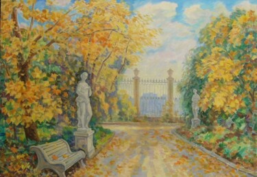 绘画 标题为“Autumn's park” 由Leonid Zikeev, 原创艺术品, 油