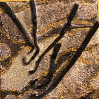 Collages intitulée "Variation aus épices" par Elfi, Œuvre d'art originale, Acrylique