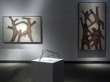 Dessin intitulée "Les ombres expo Pek…" par Christian Cerisola, Œuvre d'art originale