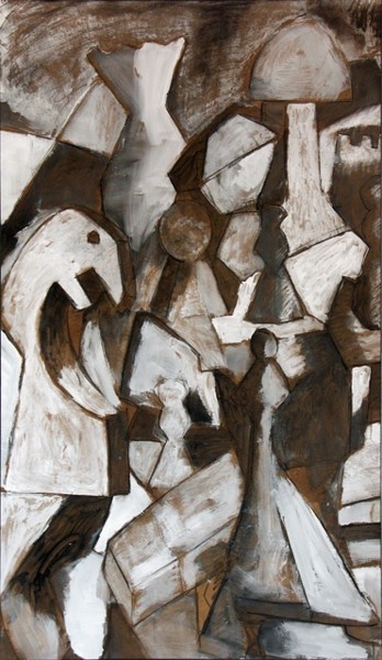 Dessin intitulée "Partie d'échec" par Christian Cerisola, Œuvre d'art originale